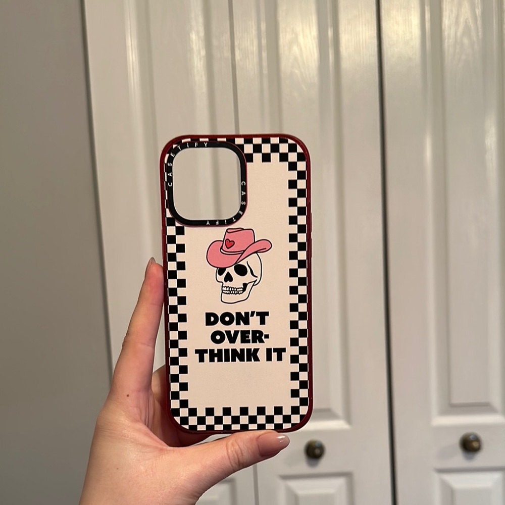 Casetify iPhone 14 Plus Checkered Skull Phone Case